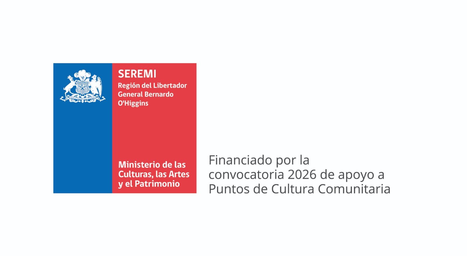 Financiado por la Convocatoria 2026 de apoyo a Puntos de Cultura Comunitaria - SEREMI de las Culturas, las Artes y el Patrimonio, Región del Libertador Bernardo O'Higgins